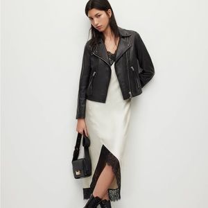All Saints Dalby Leather Biker Jacket in Black
